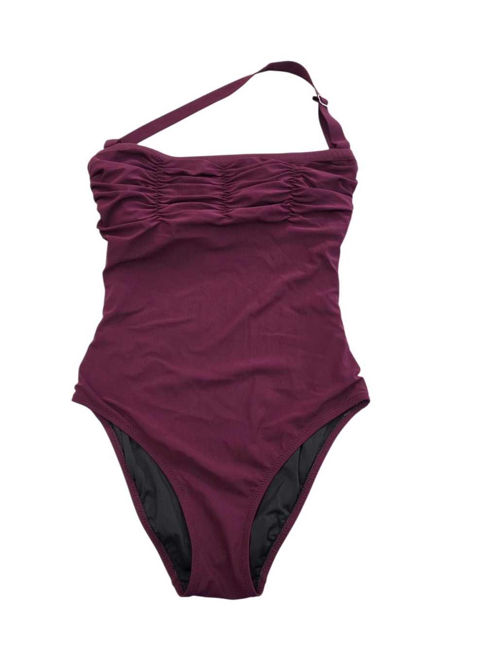 SHAN Halter-neck Ruched one piece Swimsuit in Plum